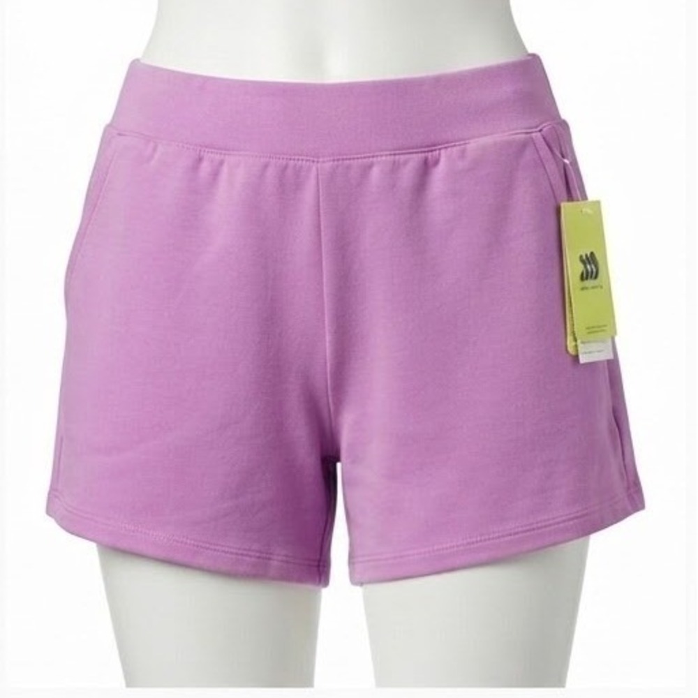All in Motion Womens XL Purple High-Rise French Terry Shorts 3.5 Inch Inseam NWT